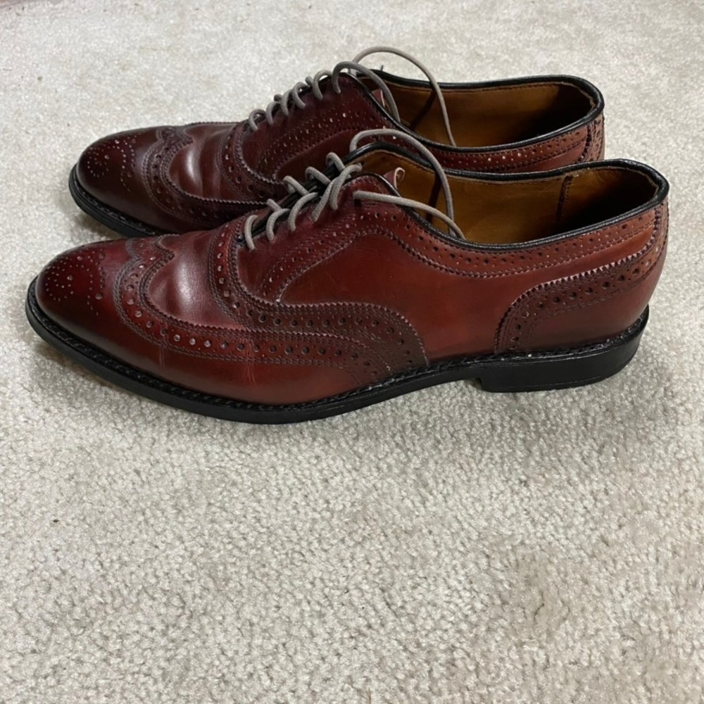 Allen Edmonds Dress Shoes Mens 10 D McAllister Wingtip Oxford Merlot Leather